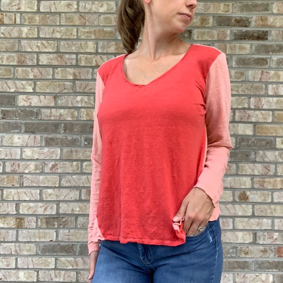 Eileen Fisher Tops - 100% Linen Coral Two Tone Top - Eileen Fisher